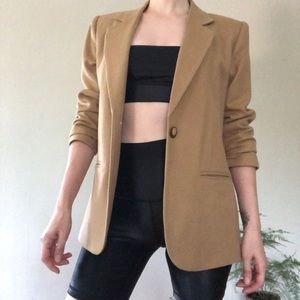 Vintage 100% wool camel blazer